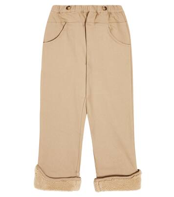 Hose Jour aus Baumwolle mit Faux Fur | Donsje