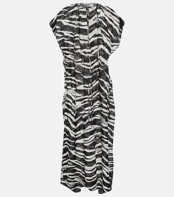 Zebra-print cotton maxi dress | Stella McCartney