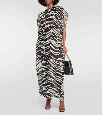 Zebra-print cotton maxi dress | Stella McCartney