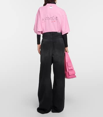 Jeans a gamba larga e vita alta | Balenciaga