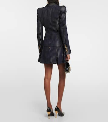 Blazer de denim con rayas de Lurex® | Balmain