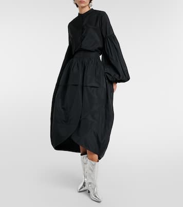 High-Rise-Midirock aus Taft | Jil Sander