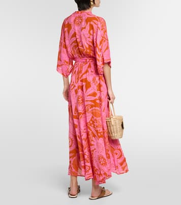 Vestido largo envolvente Adha floral | Poupette St Barth