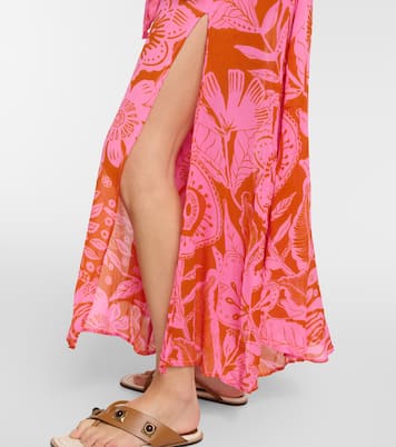 Vestido largo envolvente Adha floral | Poupette St Barth