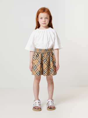 Shorts de algodón con Burberry Check | Burberry Kids