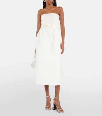 Vestido midi sin tirantes | Adriana Degreas