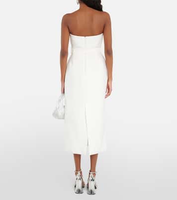 Vestido midi sin tirantes | Adriana Degreas