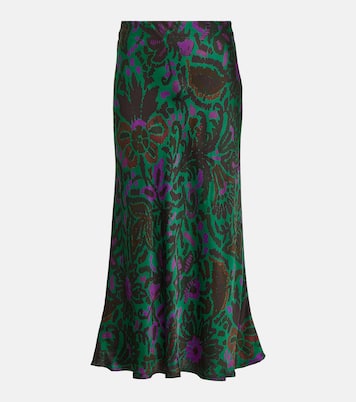 Falda midi Kaiya de satén estampada | Velvet