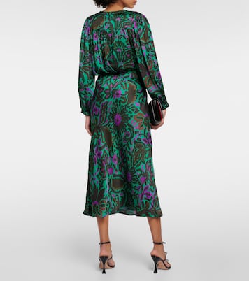 Falda midi Kaiya de satén estampada | Velvet