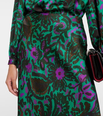 Falda midi Kaiya de satén estampada | Velvet