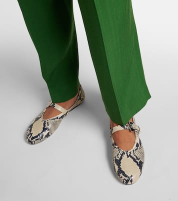 Sveva snake-effect leather Mary Jane flats | Paris Texas