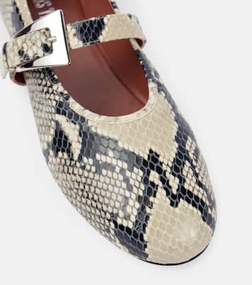 Sveva snake-effect leather Mary Jane flats | Paris Texas