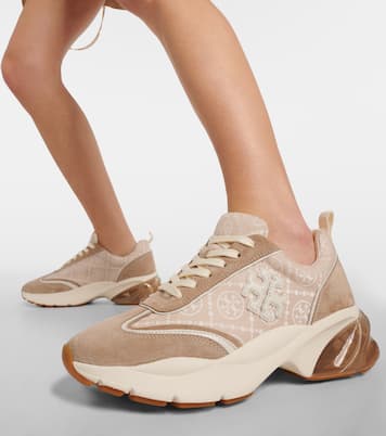 Sneakers Good Luck T Monogram con suede | Tory Burch