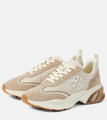Sneakers Good Luck T Monogram con suede | Tory Burch