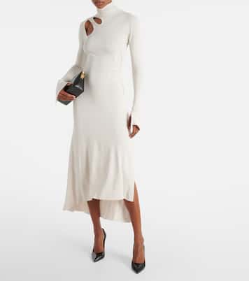 Vestido midi de jersey con aberturas | Victoria Beckham