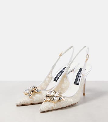 Verzierte Slingback-Pumps Rainbow aus Spitze | Dolce&Gabbana