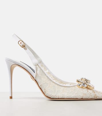 Verzierte Slingback-Pumps Rainbow aus Spitze | Dolce&Gabbana