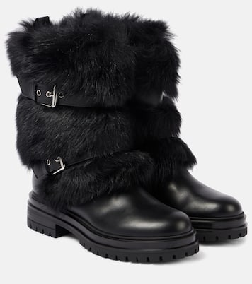 Botas biker Maverick de piel con borrego | Gianvito Rossi