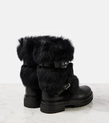 Botas biker Maverick de piel con borrego | Gianvito Rossi