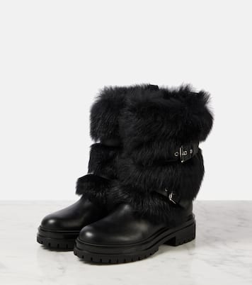 Botas biker Maverick de piel con borrego | Gianvito Rossi