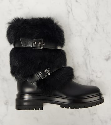 Botas biker Maverick de piel con borrego | Gianvito Rossi