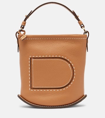 Bucket-Bag Pin Surpiqué Mini aus Leder | Delvaux
