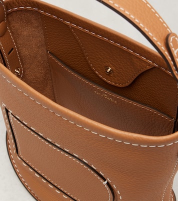 Bucket-Bag Pin Surpiqué Mini aus Leder | Delvaux