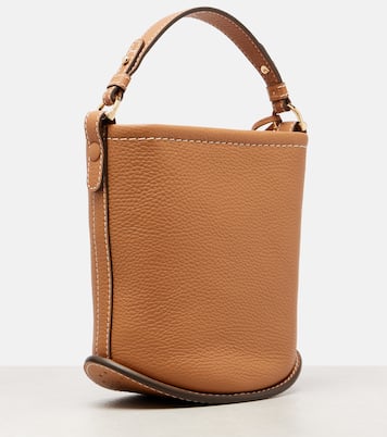 Bucket-Bag Pin Surpiqué Mini aus Leder | Delvaux