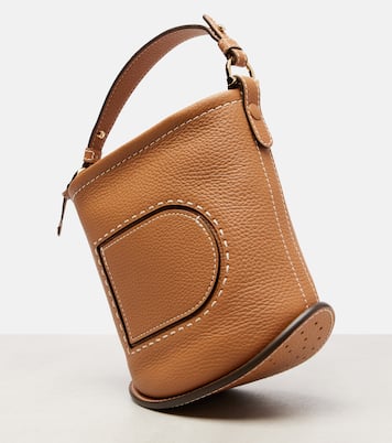 Bucket-Bag Pin Surpiqué Mini aus Leder | Delvaux