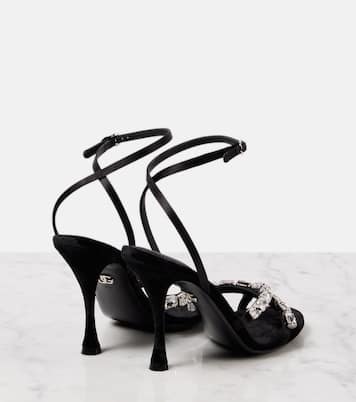 Crystal-embellished satin sandals | Dolce&Gabbana