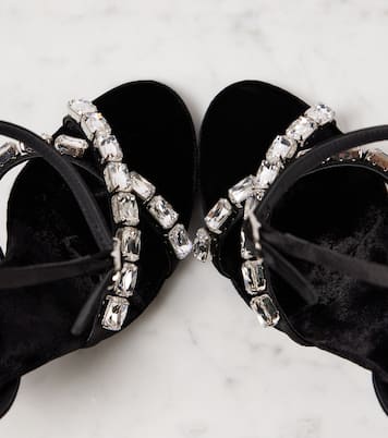 Crystal-embellished satin sandals | Dolce&Gabbana