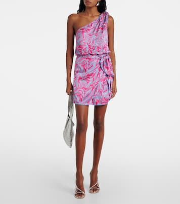 Celie printed gathered one-shoulder minidress | Poupette St Barth