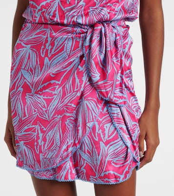 Celie printed gathered one-shoulder minidress | Poupette St Barth