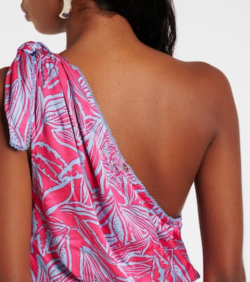 Celie printed gathered one-shoulder minidress | Poupette St Barth