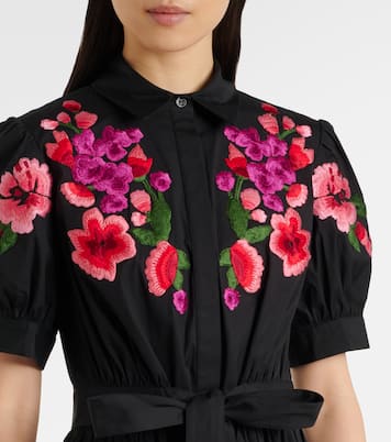 Abito chemisier in misto cotone con ricamo | Carolina Herrera