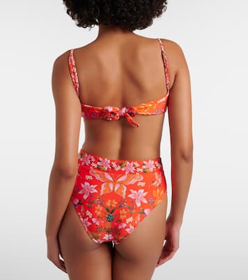 Printed high-rise bikini bottoms | Farm Rio