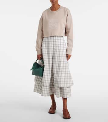 Sudadera cropped de algodón con anagrama | Loewe