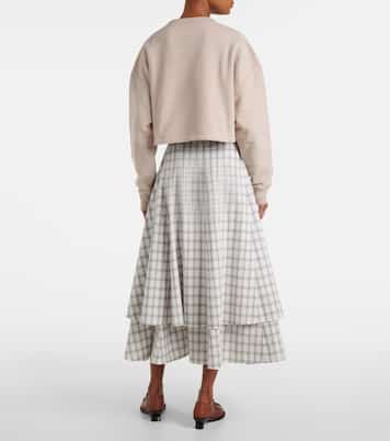 Sudadera cropped de algodón con anagrama | Loewe
