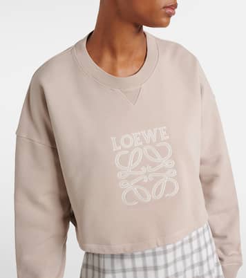 Sudadera cropped de algodón con anagrama | Loewe