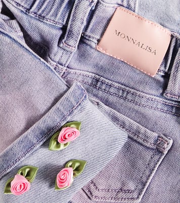 Bébé – Salopette en jean à fleurs | Monnalisa