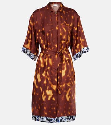 Abito chemisier in seta con stampa | Dries Van Noten