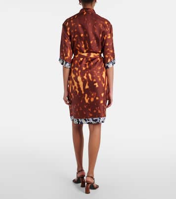 Abito chemisier in seta con stampa | Dries Van Noten