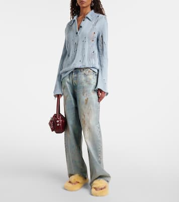 Shearling thong sandals | Acne Studios