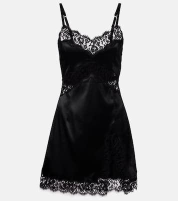 Slipdress aus Satin mit Spitze | Dolce&Gabbana