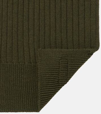 Logo ribbed-knit wool scarf | Gucci