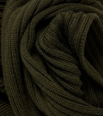 Logo ribbed-knit wool scarf | Gucci