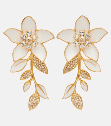 Pendientes Jasmine Vine adornados con esmalte | Oscar de la Renta