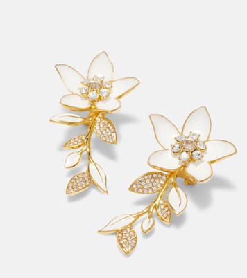 Pendientes Jasmine Vine adornados con esmalte | Oscar de la Renta