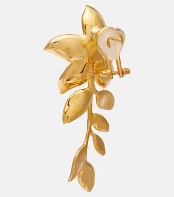 Pendientes Jasmine Vine adornados con esmalte | Oscar de la Renta