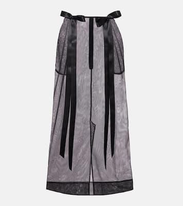 Bow-detail sheer tulle midi skirt  | Simone Rocha